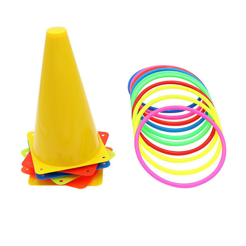 Ring Toss Game Set 2-In-1 Cones Throwing Rings Kids Birthday Gifts Outdoor Play