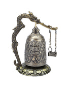 1 pc Handmade Brass Bell Carved Dragon Buddhist Buddha's Clock Bronze