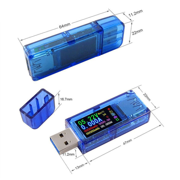 Tester USB 3.0 Color LCD Display Voltmeter Battery Voltage Power Capacity
