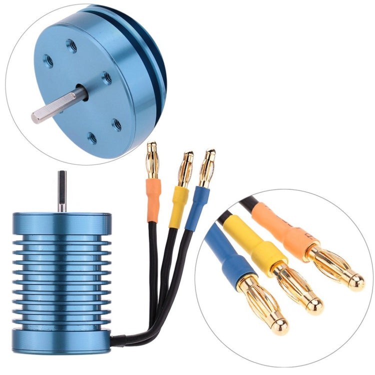 3650 4370KV 4P Sensorless Brushless Motor with 45A Brushless Electric Speed Controller for 1/10 RC Car Truck