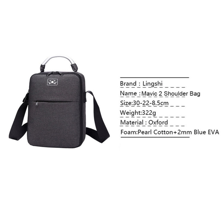 Portable Single Shoulder Waterproof Storage Bag for DJI Mavic 2 Pro / Zoom(Black)