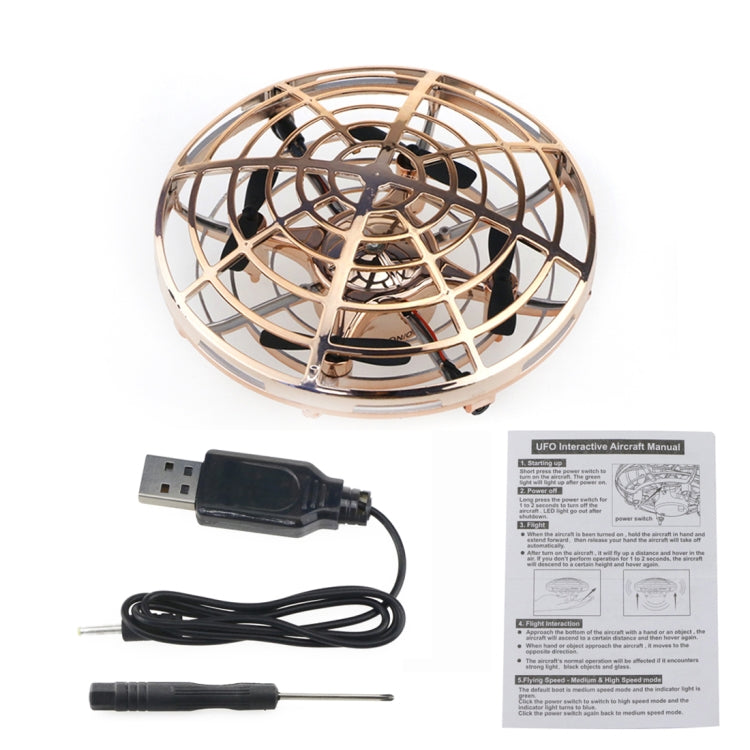 HXB-003R Infrared Sensing Control Mini Drone Four Axis Aircraft, Support Altitude Hold Mode, Easy Throw to Fly, Fast and Slow Speed, Anti-Collision(Gold)