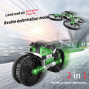 2 In 1 Land Air Deformation Motorcycle Remote Control Aircraft Quadcopter Drone, Wifi Camera Version (Green)