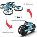 2 In 1 Land Air Deformation Motorcycle Remote Control Aircraft Quadcopter Drone, Regular Version (Green)