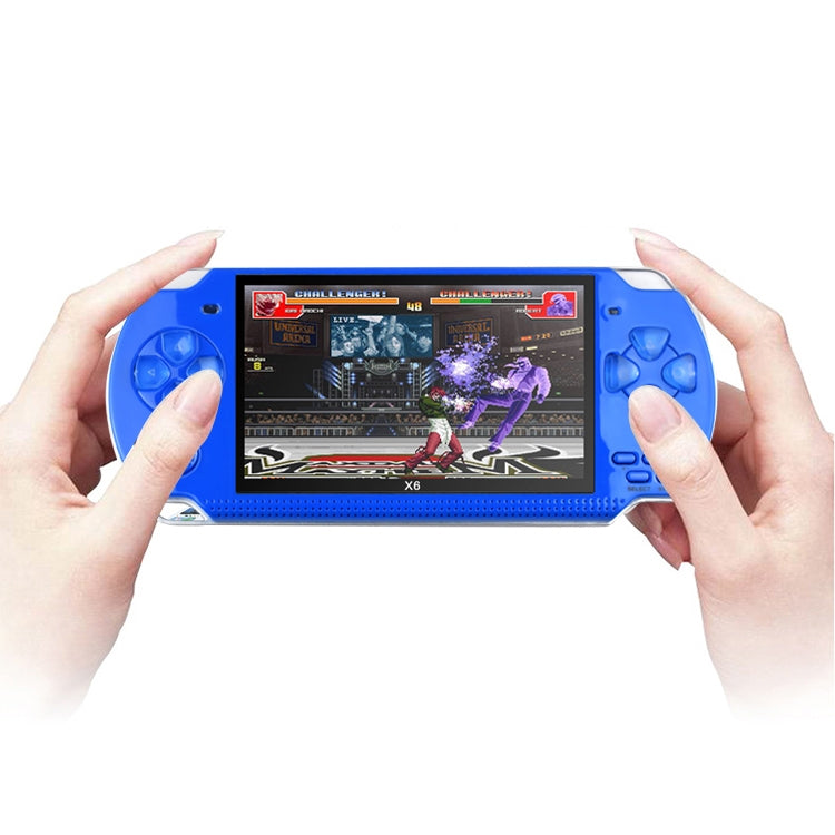 X6 4.3 inch Screen Retro Portable Game Console with 3MP Camera, Built-in 10000 Games, Supports E-book / Recording / Music Playing / Video Playing(Blue)
