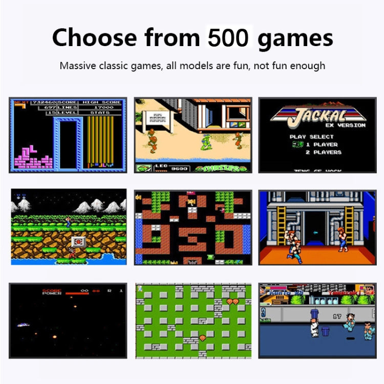 MK500 3.0 inch Macaron Mini Retro Classic Handheld Game Console for Kids Built-in 500 Games, Support AV Output(Green)