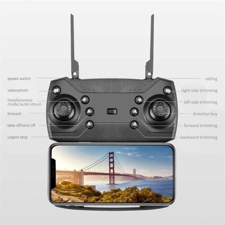 LS-E525 4K Double HD Camera Mini Foldable RC Quadcopter Drone Remote Control Aircraft(White)