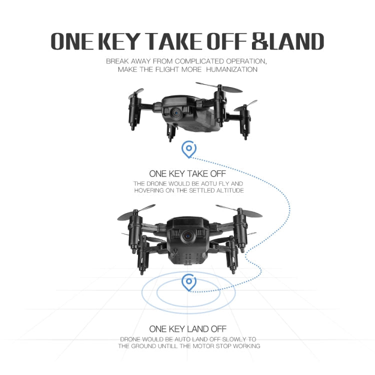 LF606 Wifi FPV Mini Quadcopter Foldable RC Drone with 2.0MP Camera & Remote Control, Support One Key Take-off / Landing, One Key Return, Headless Mode, Altitude Hold Mode(Red)
