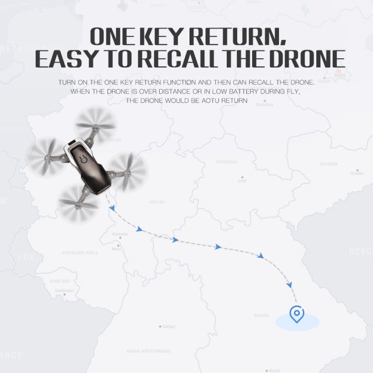 LF606 Wifi FPV Mini Quadcopter Foldable RC Drone with 2.0MP Camera & Remote Control, Support One Key Take-off / Landing, One Key Return, Headless Mode, Altitude Hold Mode(White)