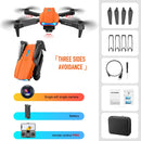 K3 E99 Pro 4K Mini Drone Helicopter Three-sided Obstacle Avoidance Foldable Quadcopter Toy, Single Camera(Orange)