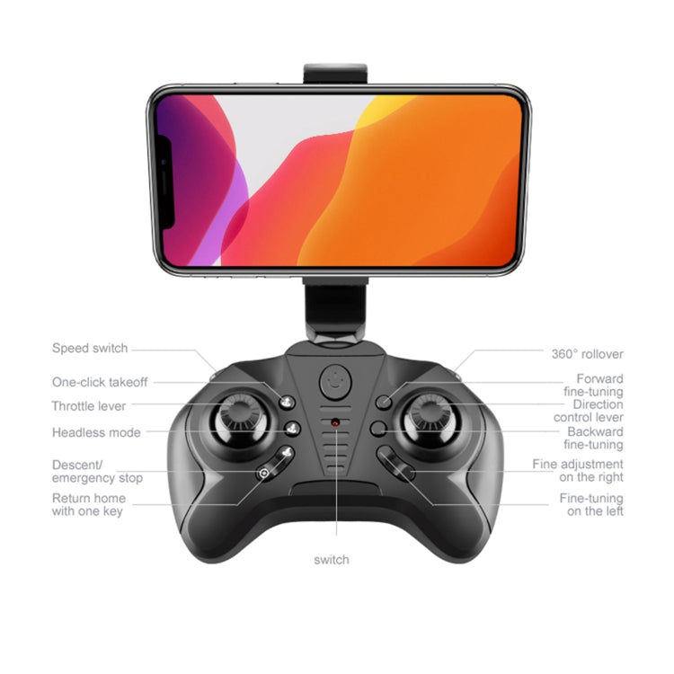 KK9 2.4G 4K Wifi FPV Foldable RC Obstacle Avoidance Quadcopter Toy, Single Camera (Orange)