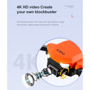 KK9 2.4G 4K Wifi FPV Foldable RC Obstacle Avoidance Quadcopter Toy, Single Camera (Orange)