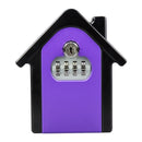 Hut Shape Password Lock Storage Box Security Box Wall Cabinet Safety Box, with 1 Key(Purple)