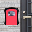 Password Lock Metal Storage Box Door Security Box Wall Cabinet Key Safety Box(Red)