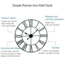 80cm Retro Living Room Iron Round Roman Numeral Mute Decorative Wall Clock (Black)