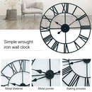 80cm Retro Living Room Iron Round Roman Numeral Mute Decorative Wall Clock (Black)