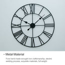 80cm Retro Living Room Iron Round Roman Numeral Mute Decorative Wall Clock (Black)
