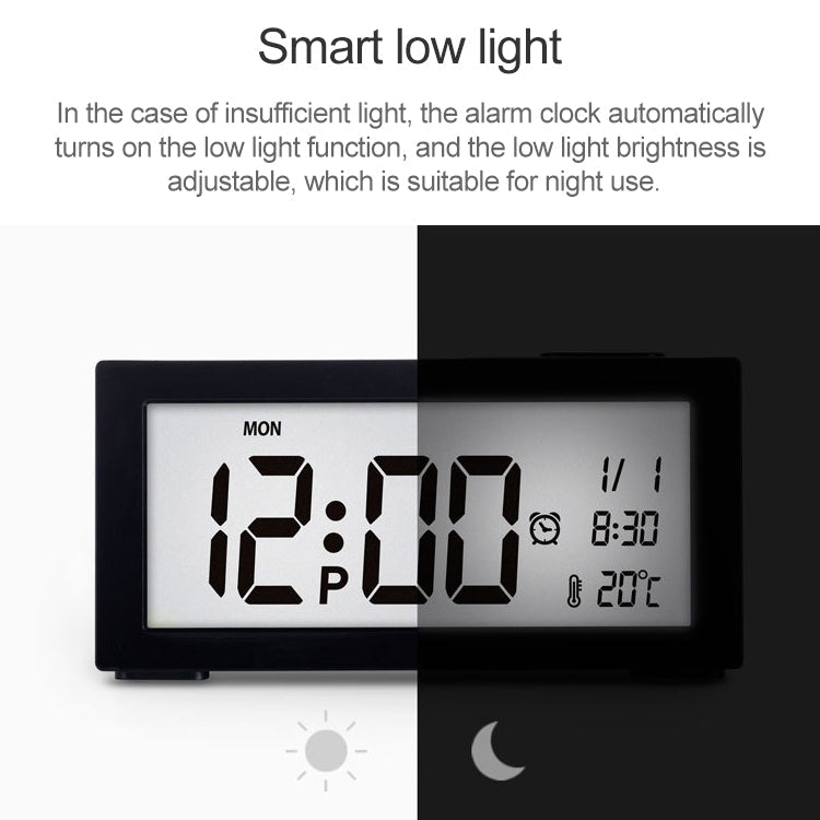 Automatic Night Light Electronic Clock Large Screen Adjustable Backlight Alarm Clock (Blue)