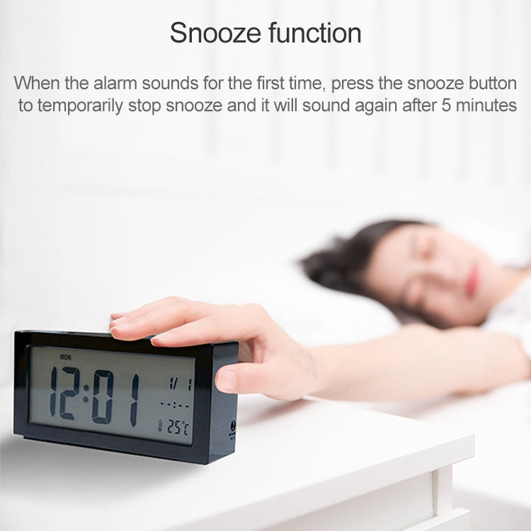 Automatic Night Light Electronic Clock Large Screen Adjustable Backlight Alarm Clock (Blue)