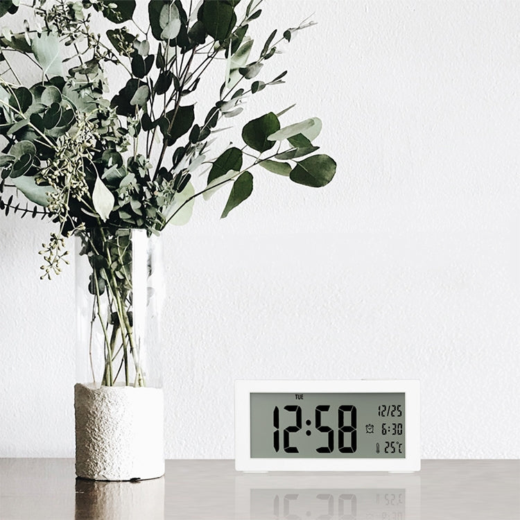 Automatic Night Light Electronic Clock Large Screen Adjustable Backlight Alarm Clock (Blue)