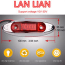 10 PCS DC 10-30V Car Truck Trailer Piranha 3-LED Side Marker Indicator Lights Bulb Lamp, Light Color: Red