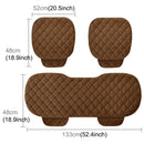 3 PCS / Set Luxurious Warm Car Seat Cover Cushion Universal Front Back Seat Covers Car Non-slip Chair Pad Warm Car Mats No Back Plush Cushion(Coffee)