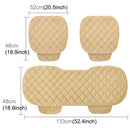 3 PCS / Set Luxurious Warm Car Seat Cover Cushion Universal Front Back Seat Covers Car Non-slip Chair Pad Warm Car Mats No Back Plush Cushion(Khaki)