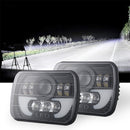 7 Inch 35W 4000LM 6000K + Amber Car Truck Square LED Headlights Work Lights Spotlight