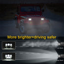 7 Inch 35W 4000LM 6000K + Amber Car Truck Square LED Headlights Work Lights Spotlight