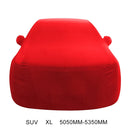 Anti-Dust Anti-UV Heat-insulating Elastic Force Cotton Car Cover for SUV, Size: XL, 5.05m~5.35m (Red)