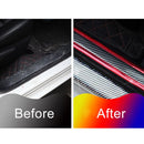 Universal Electroplate Carbon Fibre Car Door Threshold Decoration Strip Decorative Sticker, Size : 3CM x 2M (Silver)
