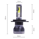 2 PCS H4 DC9-36V / 36W / 8000K / 6000LM IP68 Car / Motorcycle Mini COB LED Headlight Lamps / Fog Light(Ice Blue Light)