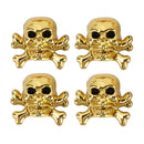 4 PCS Universal Skull Shape Gas Cap Mouthpiece Cover Gas Cap Tire Cap Car Motor Bicycle Tire Valve Caps(Gold)