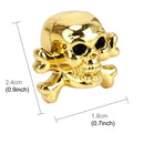 4 PCS Universal Skull Shape Gas Cap Mouthpiece Cover Gas Cap Tire Cap Car Motor Bicycle Tire Valve Caps(Gold)