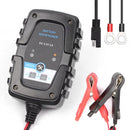 FOXSUR 6V / 12V 1A Automatic Smart AGM Battery Charger Maintainer for Car Motorcycle Scooter with SAE Cable, EU Plug