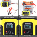 FOXSUR 12V 6A Intelligent Universal Battery Charger for Car Motorcycle, Length: 55cm, US Plug(Yellow)