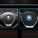 Aluminium Alloy Steering Wheel Decoration Ring Cover Sticker for BMW(Blue)