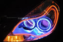 2 PCS 12V Car Daytime Running Lights Soft Article Lamp, Blue + Yellow Light, Length: 45cm