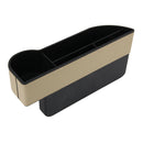 Car Seat Crevice Storage Box with Interval Cup Drink Holder Auto Gap Pocket Stowing Tidying for Phone Pad Card Coin Case Accessories(Khaki)