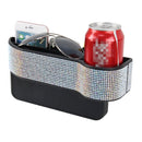 Car Seat Crevice Storage Box with Interval Cup Drink Holder Auto Gap Pocket Stowing Tidying for Phone Pad Card Coin Case Accessories(Silver)