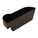 Car Seat Crevice Storage Box with Interval Cup Drink Holder Auto Gap Pocket Stowing Tidying for Phone Pad Card Coin Case Accessories(Brown)