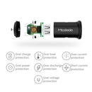 Mcdodo CC-3851 Dual USB Ports Smart Car Charger, For iPhone, iPad, Samsung, HTC, Sony, LG, Huawei, Lenovo, and other Smartphones or Tablet(Black)
