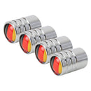 4 PCS German Flag Pattern Gas Cap Mouthpiece Cover Gas Cap Tire Cap Car Motor Bicycle Tire Valve Caps