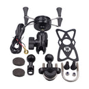 Motorcycle X Shape Aluminum Alloy Phone Bracket 5V 2.1A Phone Charger