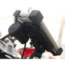 Portable Motorcycle USB Charger Mobile Phone Holder, Handlebars Version (Red)