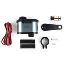 Portable Motorcycle Aluminum Alloy Dual USB Charger Cigarette Lighter (Black)