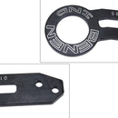 Benen Aluminum Alloy Rear Tow Towing Hook Trailer Ring for Universal Car Auto with Two Screw Holes(Black)