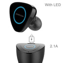 JOYROOM T600 2 in 1 Multifunctional Wireless Bluetooth 2.1A Single USB Port Car Charger + Earphone with Circular LED Indicator Light and Hands-free Call Functions for Cars & Pickups & SUV & Smartphone ... S & MP3 & MP4 and other USB-charged Devices(White)