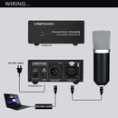 LINEPAUDIO A963 48V Pro Condenser Microphone Phantom Power Source(Black)