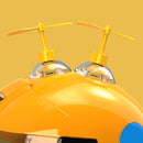 Motorcycle Helmet Take-copter Decoration Motorbike Helmet Suction Cups Rotate Horns Decoration(Yellow)